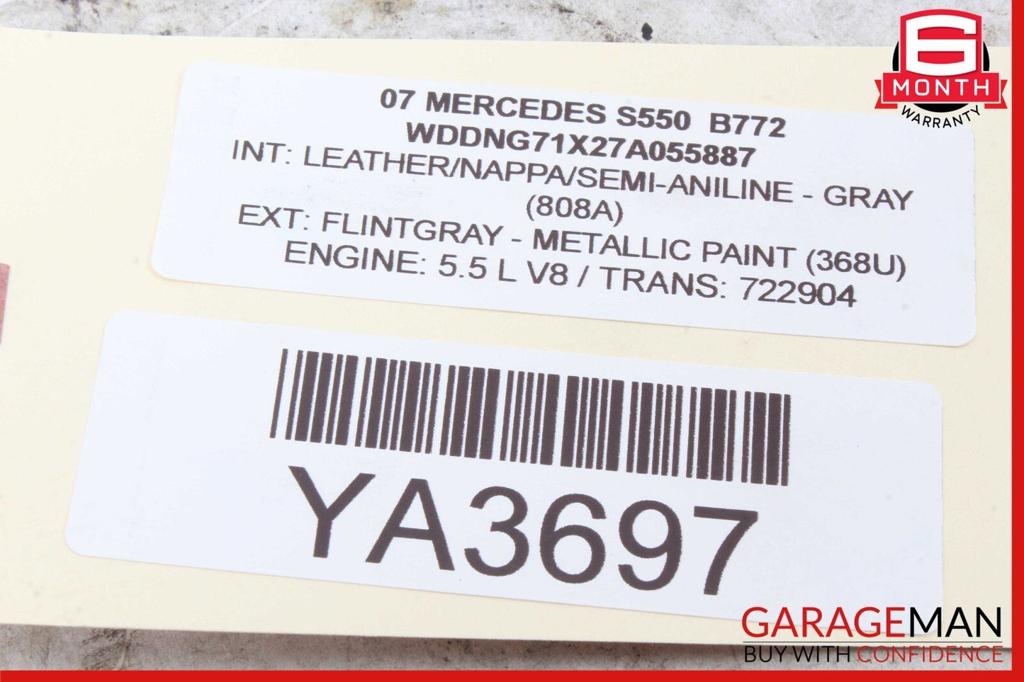 07-13 Mercedes W221 S550 S63 AMG S400 Door Harness Rear Left or Right Side