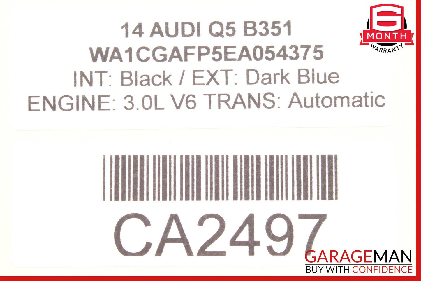 09-17 Audi Q5 Front Right Side Door Window Regulator Motor Unit OEM