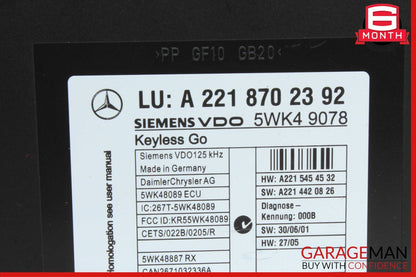 07-10 Mercedes W216 CL550 CL600 S550 S63 AMG Keyless Go Control Module Unit OEM