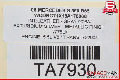 07-13 Mercedes W221 S550 CL600 Front Left Side Suspension Upper Control Arm OEM