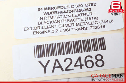 02-05 Mercedes W203 C320 C240 Wagon Rear Windshield Wiper Motor 2038200542 OEM
