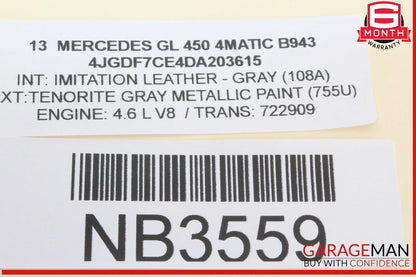 12-15 Mercedes X166 GL450 4MATIC Driver Steering Wheel Airbag OEM