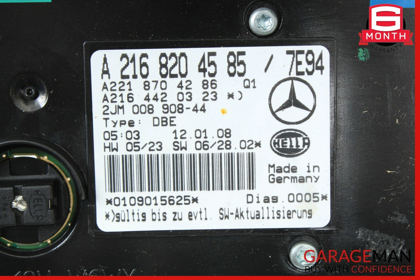07-09 Mercedes W221 S550 Overhead Dome Light Sunroof Control Gray OEM