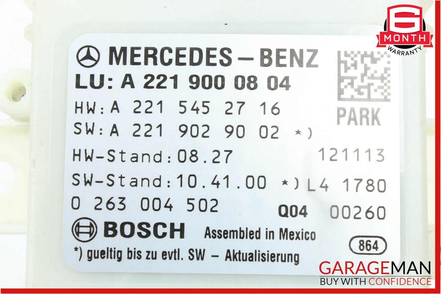 10-13 Mercedes W221 S550 S63 AMG Rear Parking Parktronic Control Module Unit OEM