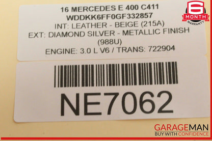 08-20 Mercedes W207 E400 C250 Headlight Fog Light Switch Control Module OEM