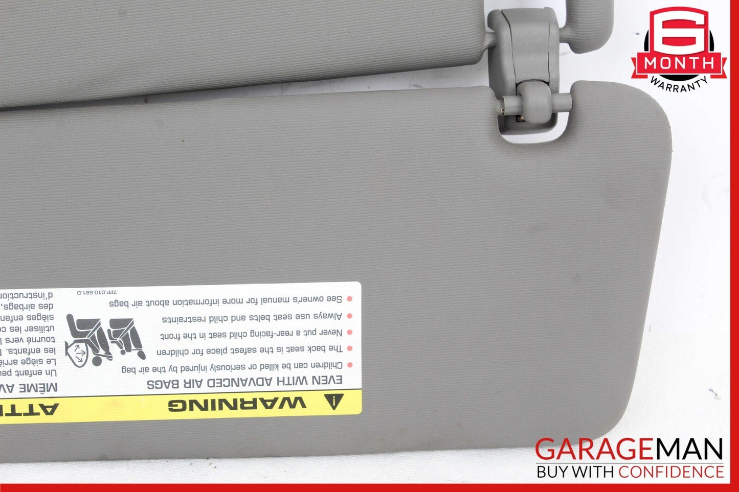 11-17 Porsche Cayenne S 958 Front Right Side Sun Visor Sunshade Cover Gray OEM
