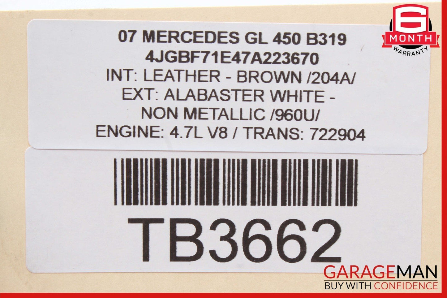 07-16 Mercedes X164 GL450 GL550 3rd Third Row Seat Motor 1648201942 OEM