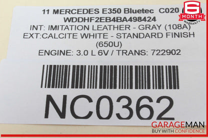 10-14 Mercedes W212 E350 Bluetec Rear Bumper Parking Sensor Wire Harness PDC OEM