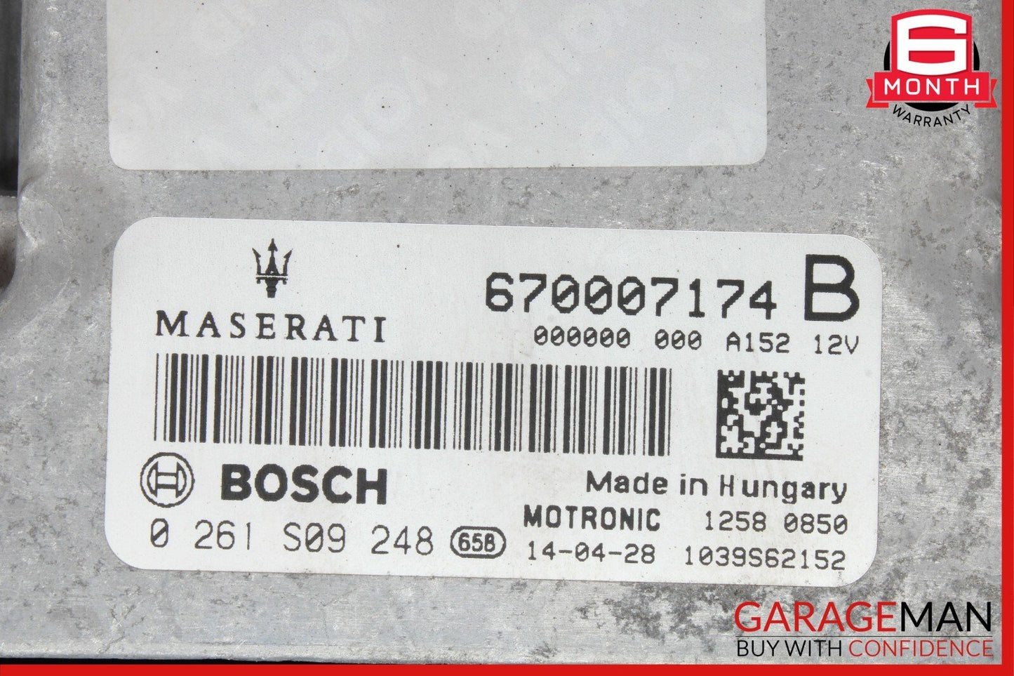 14-17 Maserati Ghibli ECU ECM Engine Computer Control Module Unit 670007174 OEM