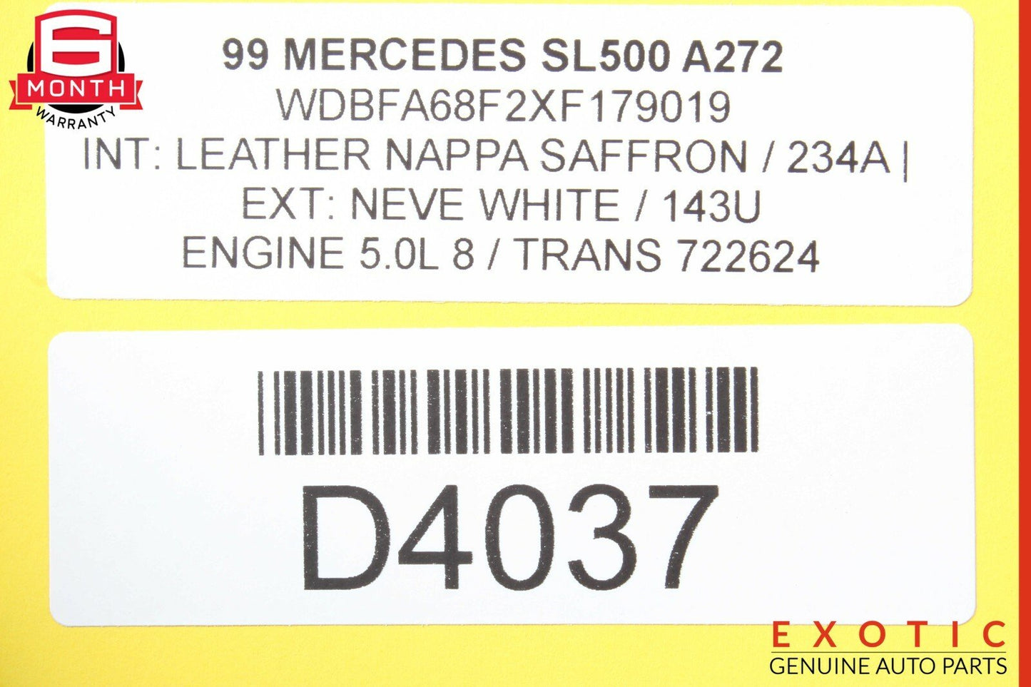 99-02 Mercedes R129 SL500 5 Speed Automatic Transmission Assembly 722.624 150k