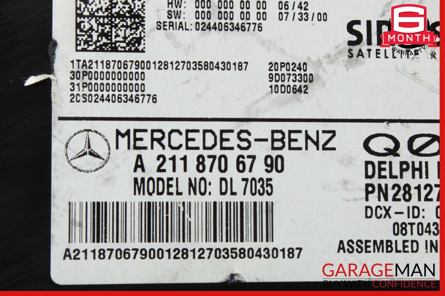 03-09 Mercedes W251 R350 ML320 CL550 Sirius Satellite Radio Receiver OEM