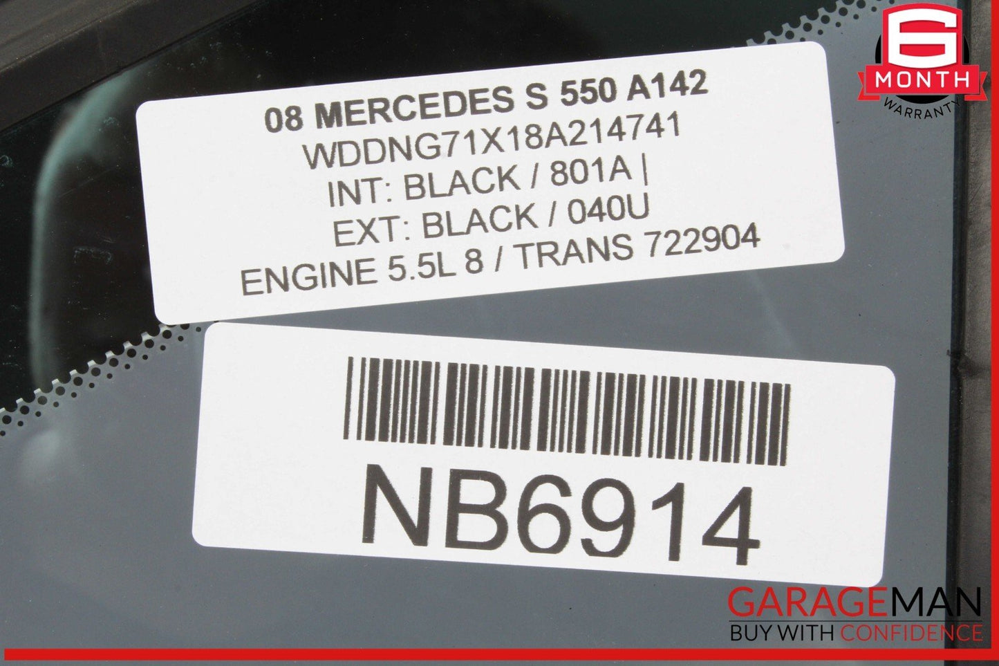 07-13 Mercedes W221 S550 S350 Rear Right Side Door Quarter Window Glass OEM