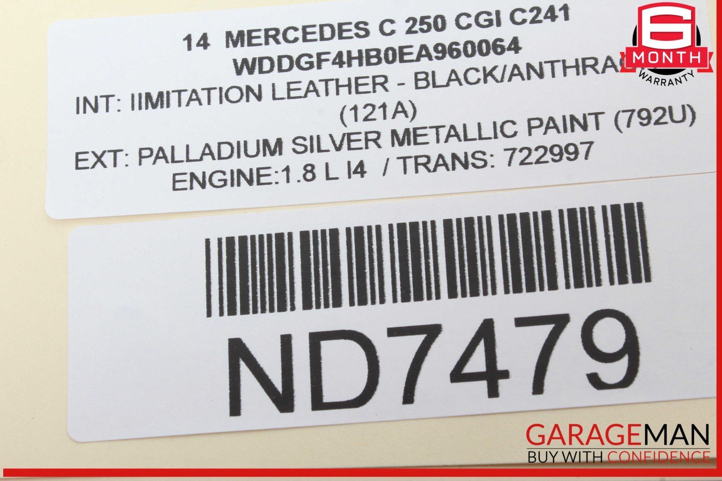 08-14 Mercedes W204 C250 CGI Rear Trunk Lid Tailgate Release Open Handle OEM