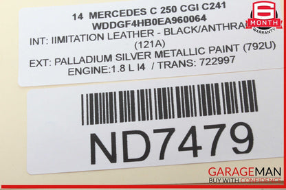 08-14 Mercedes W204 C250 CGI Rear Trunk Lid Tailgate Release Open Handle OEM