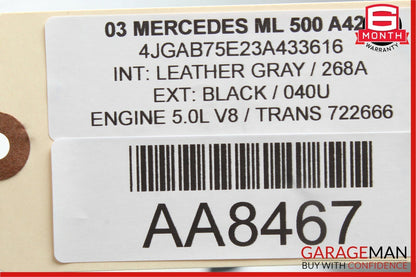 02-05 Mercedes W163 ML320 ML500 Enter Console Panel Trim Bezel Wood OEM
