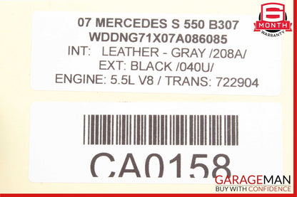 07-14 Mercedes W221 S550 Front Left Side Seat Control Switch Set Assembly OEM