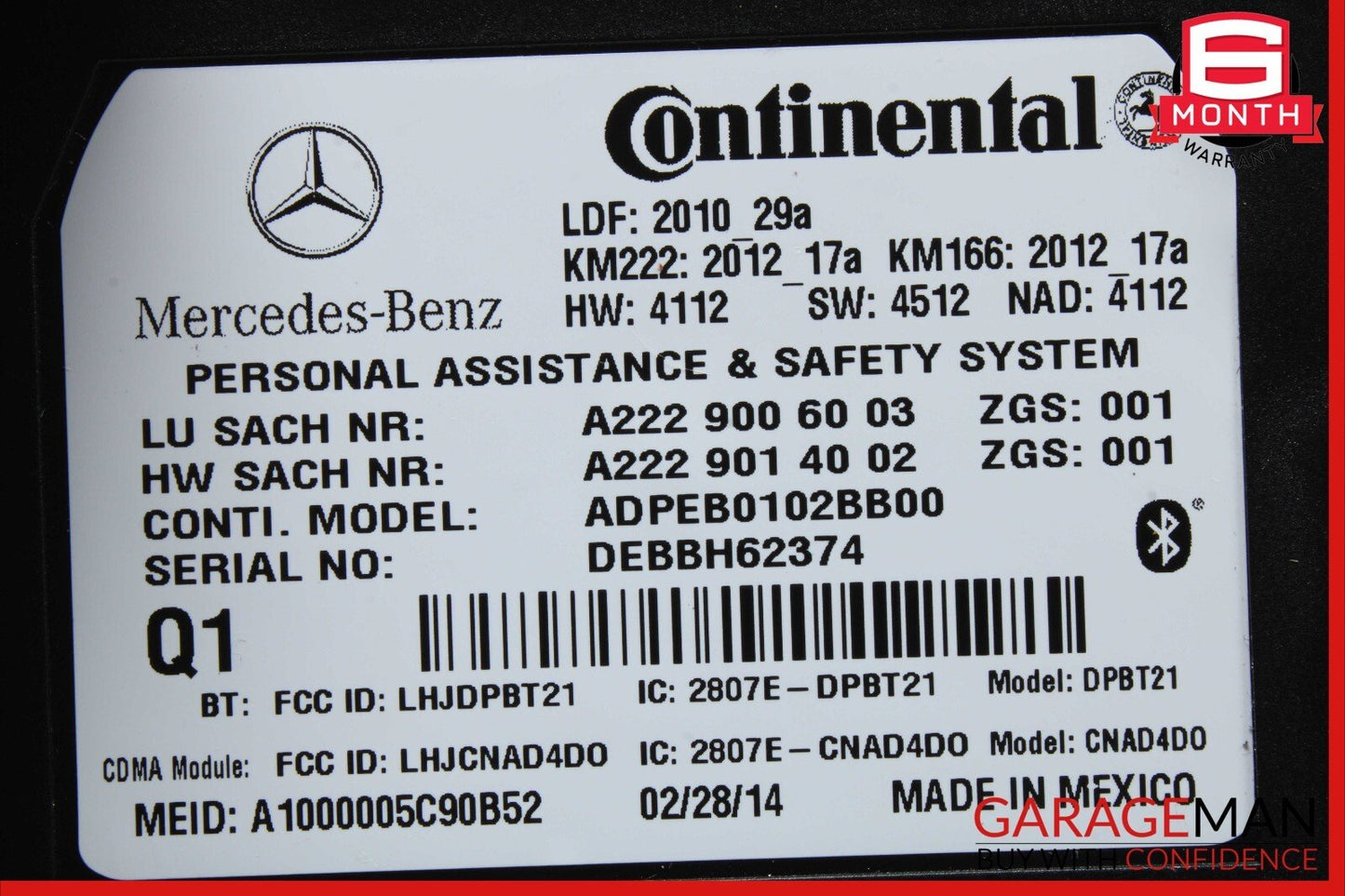 12-20 Mercedes C300 GLK350 GLA250 SL400 E550 Communication Control Module Unit