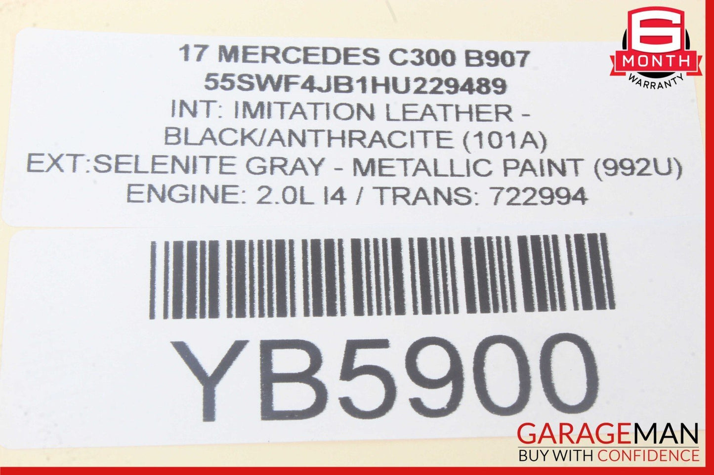 15-18 Mercedes W205 C300 C63 AMG Rear Left Side Door Window Regulator Motor OEM