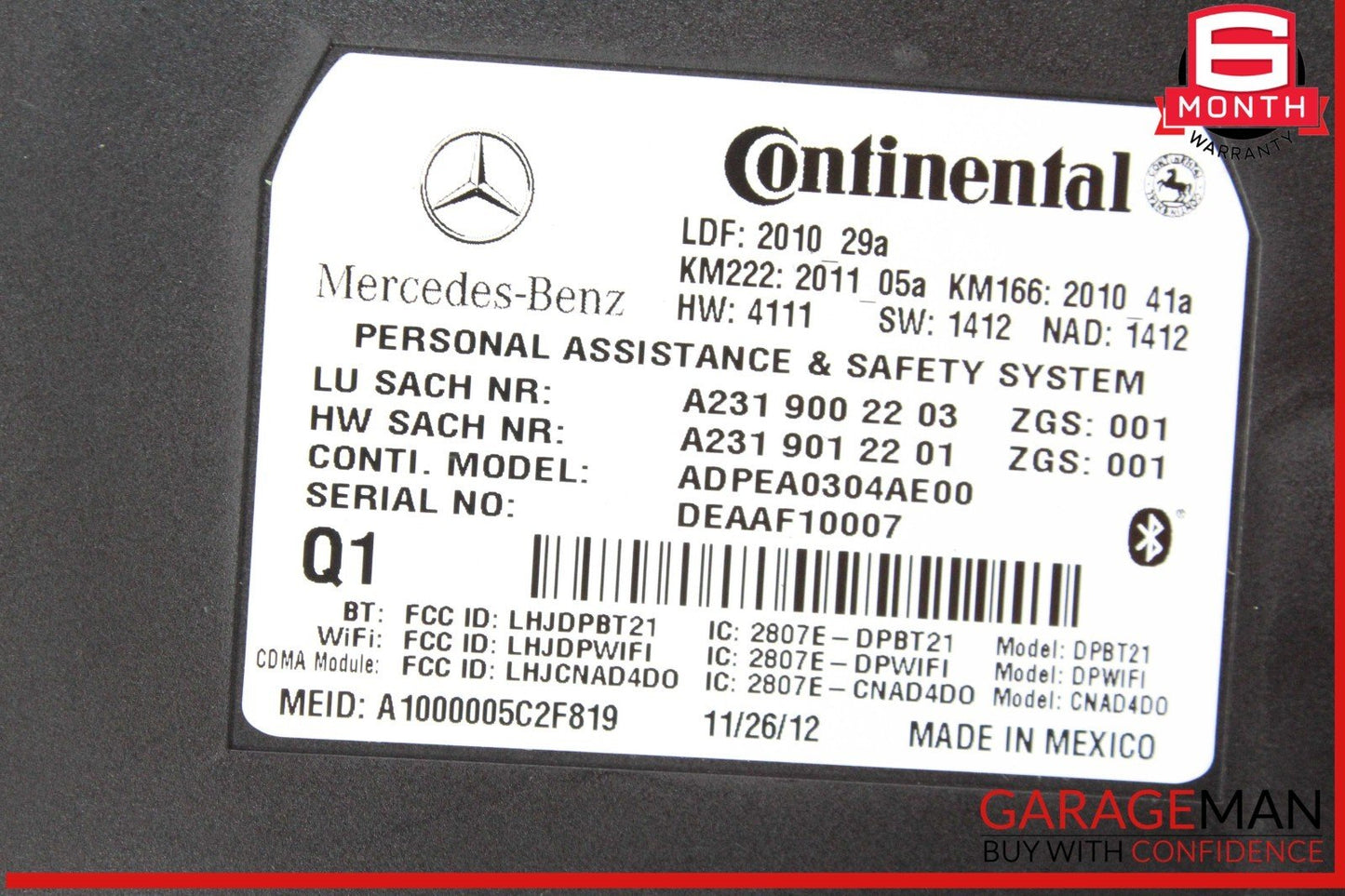 10-20 Mercedes W204 C250 CGI Communication Control Module Unit 2319002203 OEM