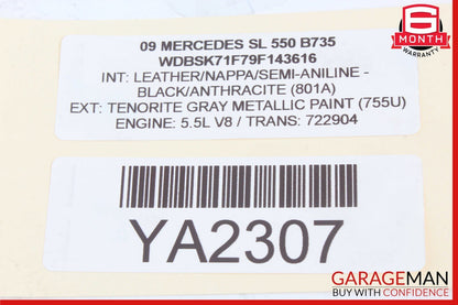09-12 Mercedes R230 SL550 SL63 AMG Headrest Head Rest Left or Right Side OEM