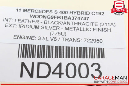 07-14 Mercedes W221 S400 Hybrid Headlight Switch Control 2219053500 OEM