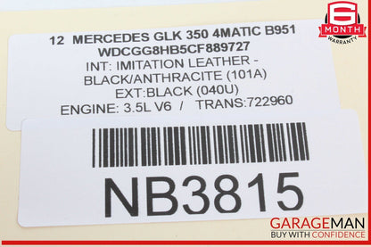 08-15 Mercedes X204 GLK350 4MATIC Front Right Passenger Side Dash Airbag