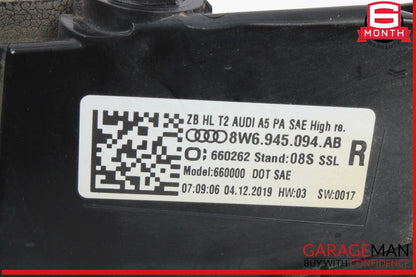 18-24 Audi S5 RS5 Rear Right Passenger Side Inner Tail Light Lamp 8W6945094F OEM