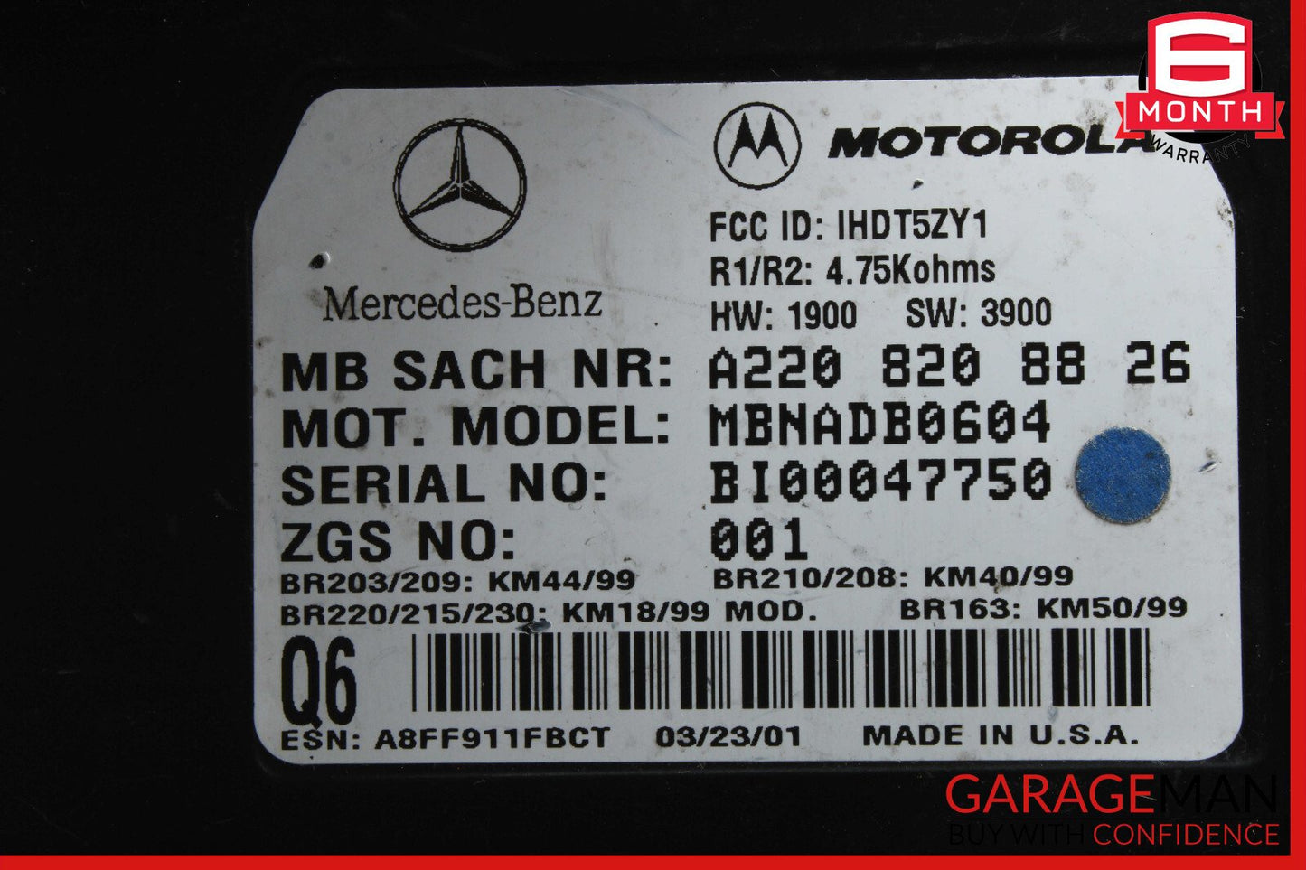 00-06 Mercedes S55 ML500 Voice Phone Communication Controller Module