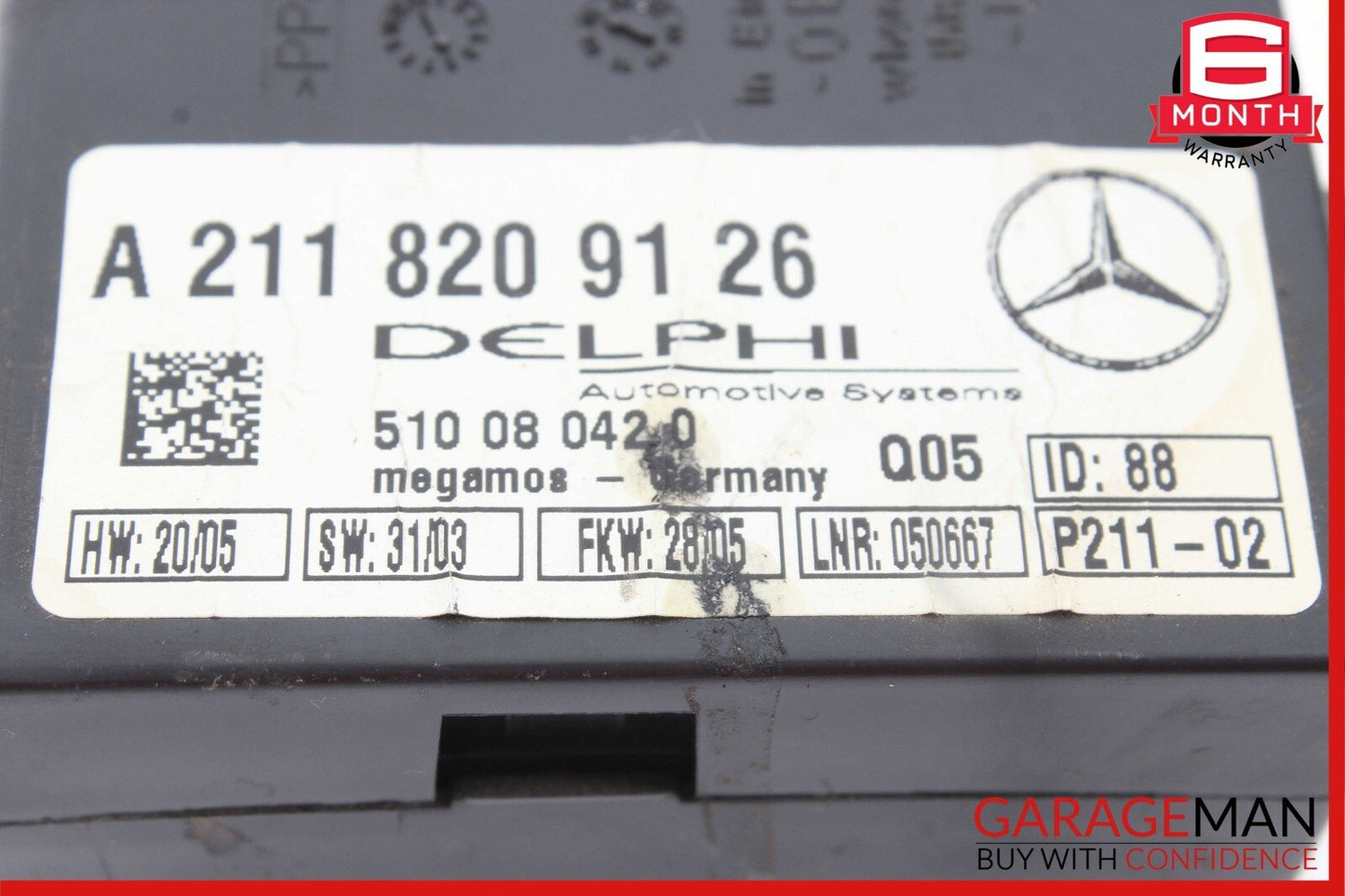 05-11 Mercedes W203 C230 SL500 CL500 Anti Theft Alarm Sensor Control Module