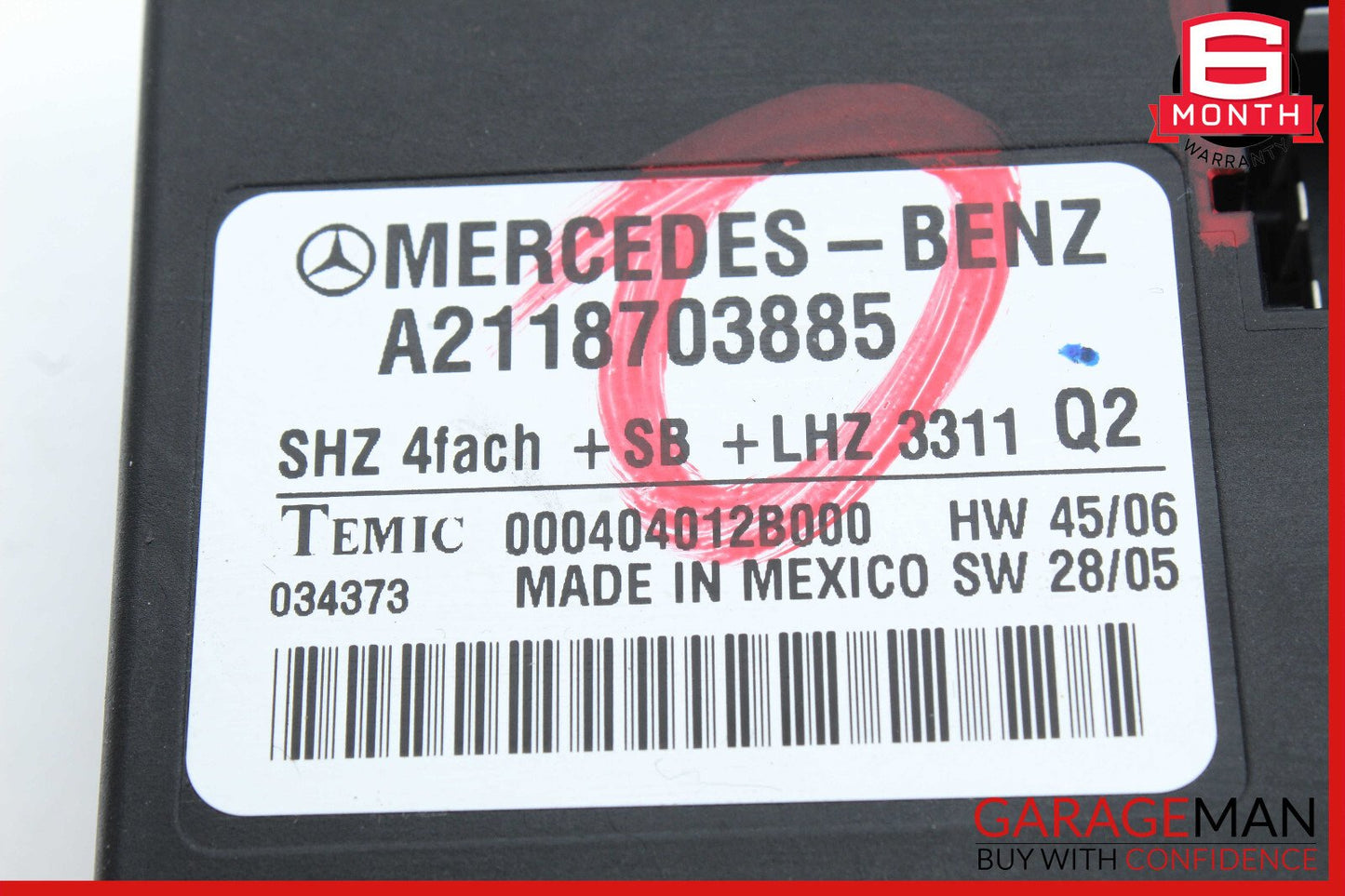 06-13 Mercedes X164 GL450 E320 Heated Seat Control Module 2118703885 OEM