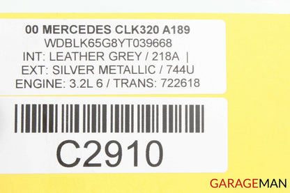 97-03 Mercedes W208 CLK320 CLK430 CLK55 AMG Rear Left Case Cover Lift Cylinder