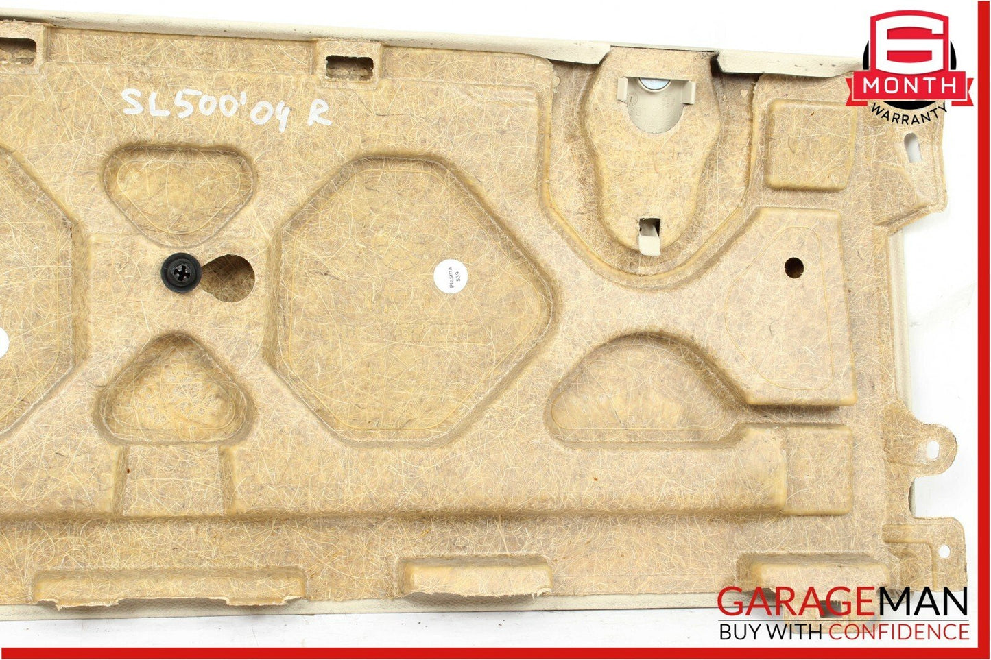 03-06 Mercedes R230 SL500 Rear Cargo Strap Luggage Trim Cover Panel Beige