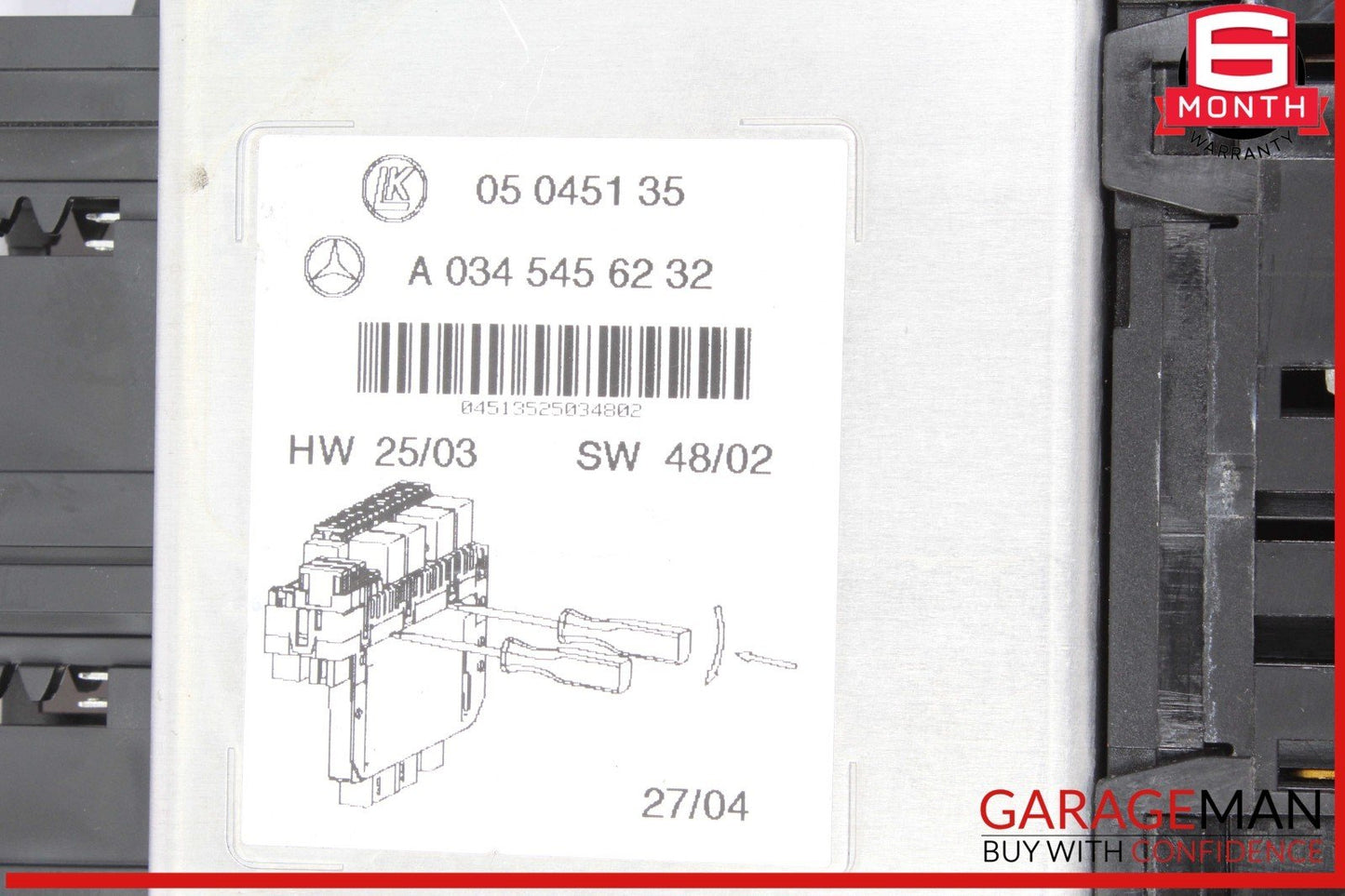 03-12 Mercedes R230 SL500 SL55 AMG SL550 Rear SAM Fuse Box Relay Module OEM