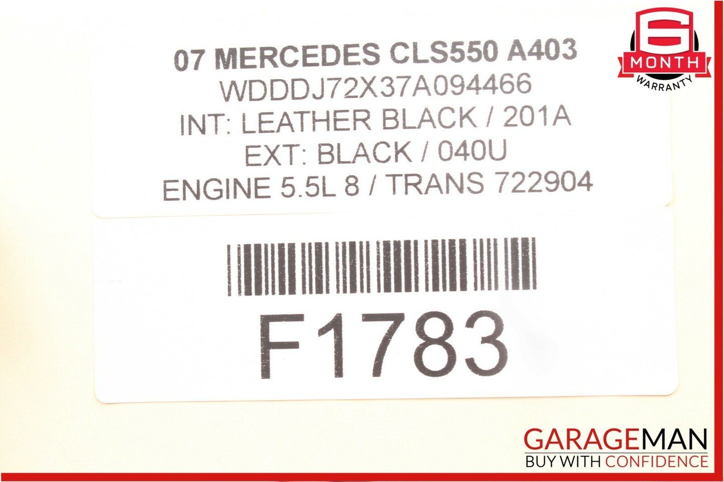 06-11 Mercedes W219 CLS550 Rear Right Passenger Door Window Regulator Motor OEM