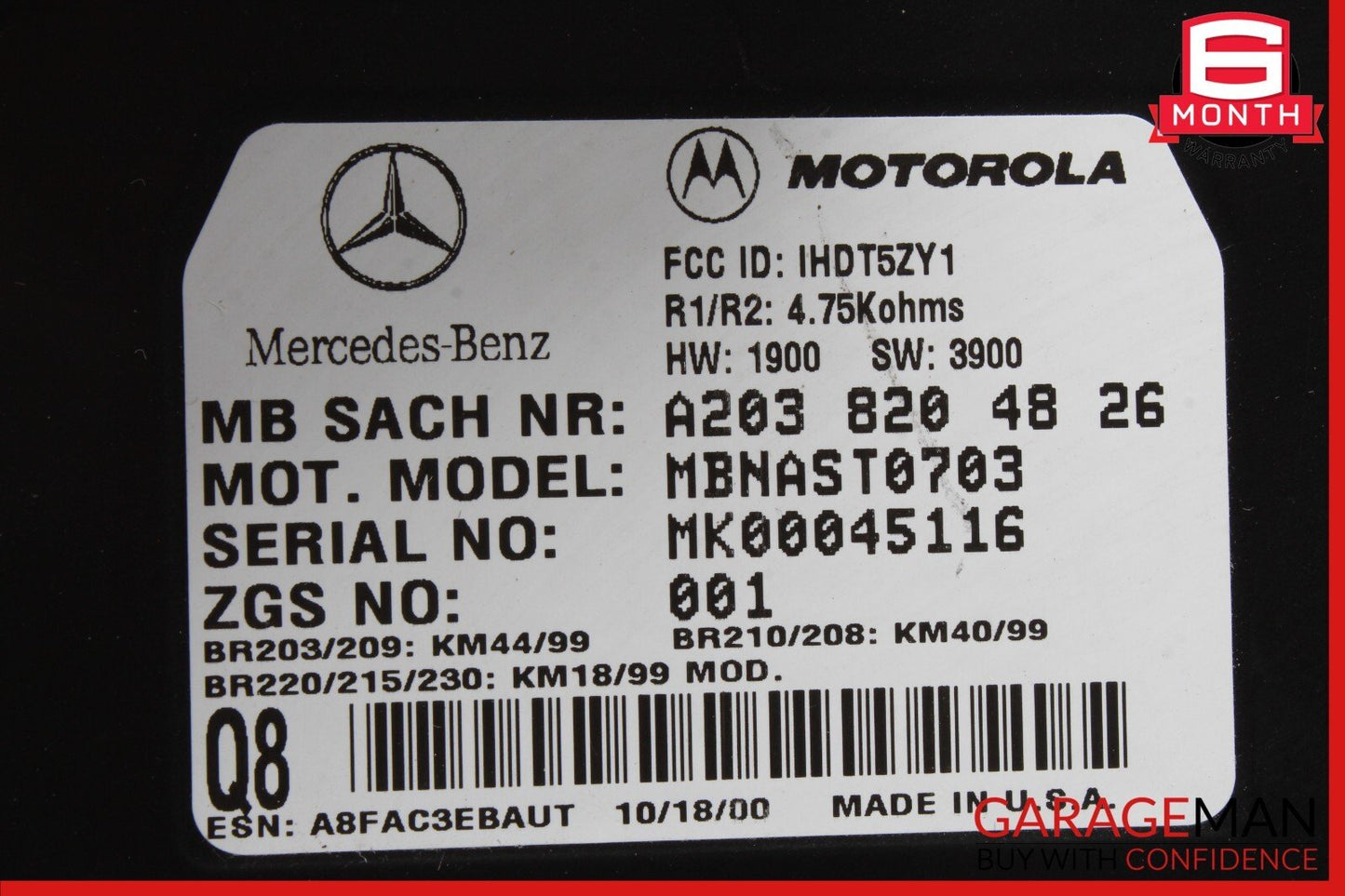 97-07 Mercedes C320 CLK430 CLK55 AMG Voice Control Communication Module Unit