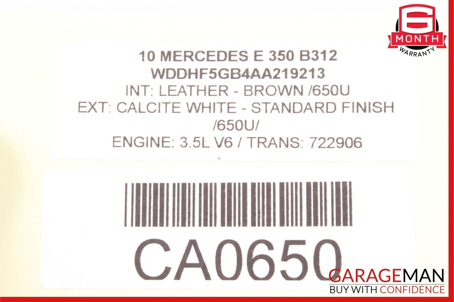 10-13 Mercedes W212 E550 E63 Front Left Side Exterior Door Handle Calcite White