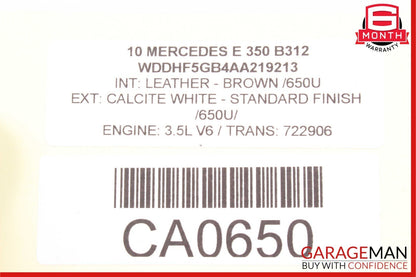 10-13 Mercedes W212 E550 E63 Front Left Side Exterior Door Handle Calcite White