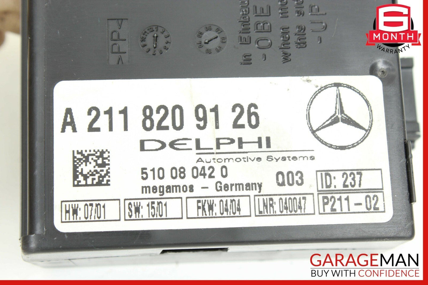 00-06 Mercedes R230 SL500 CL500 S500 Anti Theft Alarm Sensor Control Module OEM