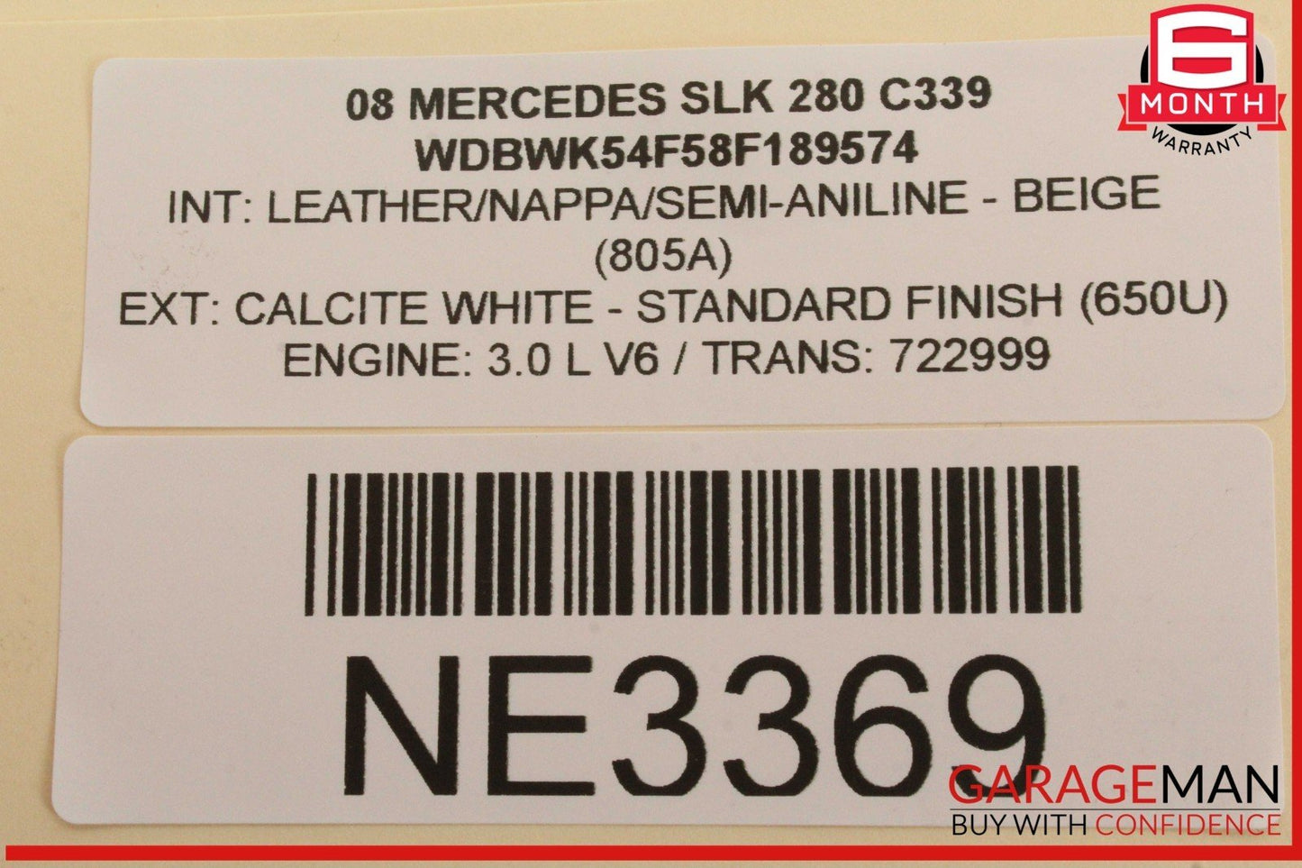 05-11 Mercedes R171 SLK280 Front Right Side Sun Visor Sunvisor Shade Black OEM