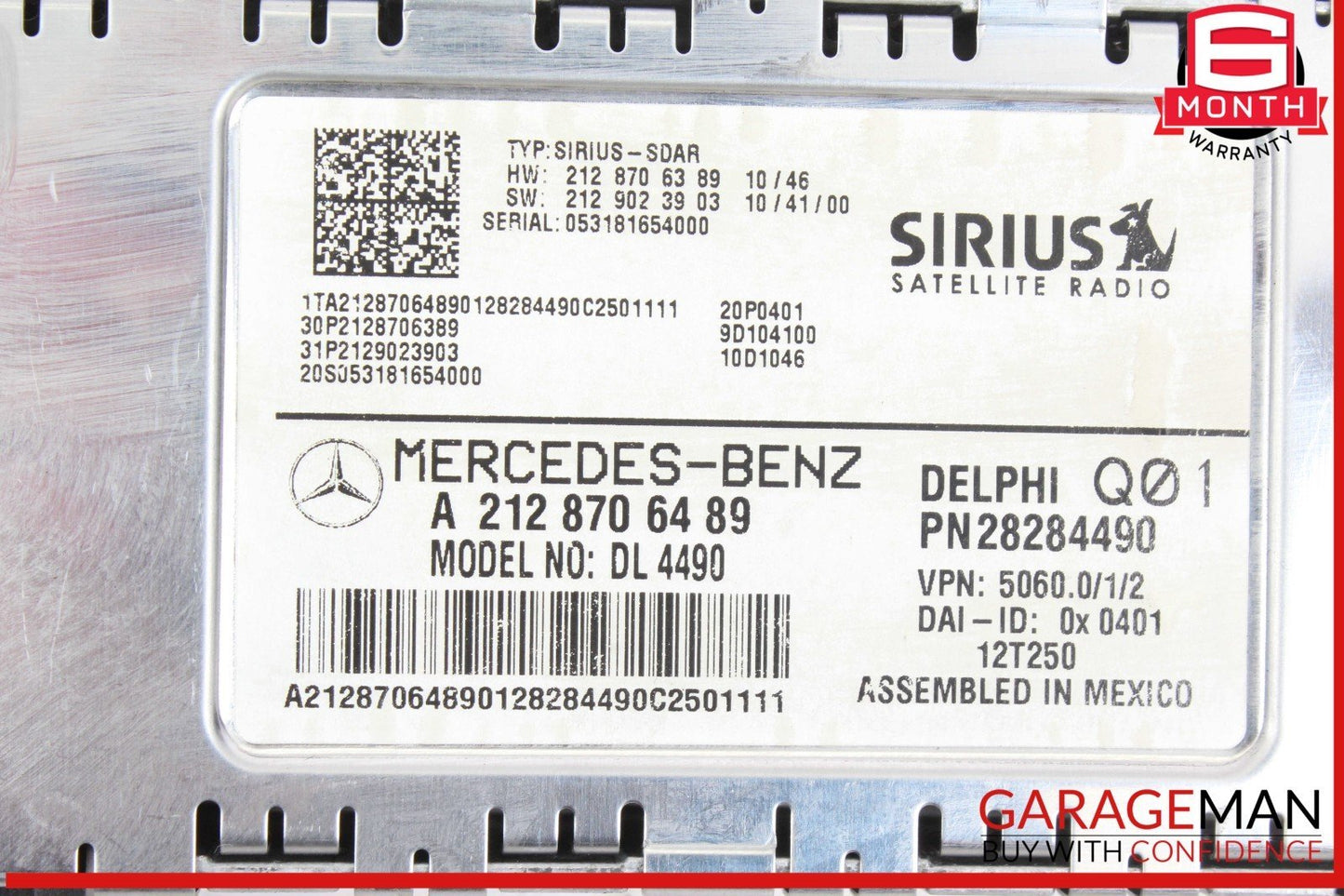 13-19 Mercedes X166 GL450 Sirius Satellite Radio Receiver 2128705689 OEM