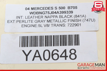 00-06 Mercedes W220 S500 CL500 Front Right Lower Control Arm 2203331405 OEM