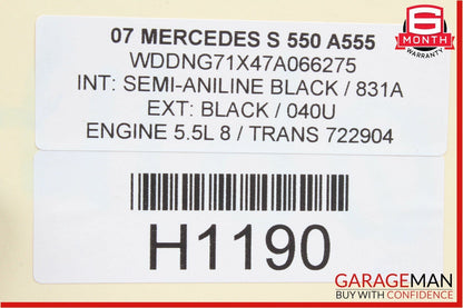 07-13 Mercedes W221 S450 S550 Rear Door Shock Cylinder Cylinders Set of 2 Pc OEM