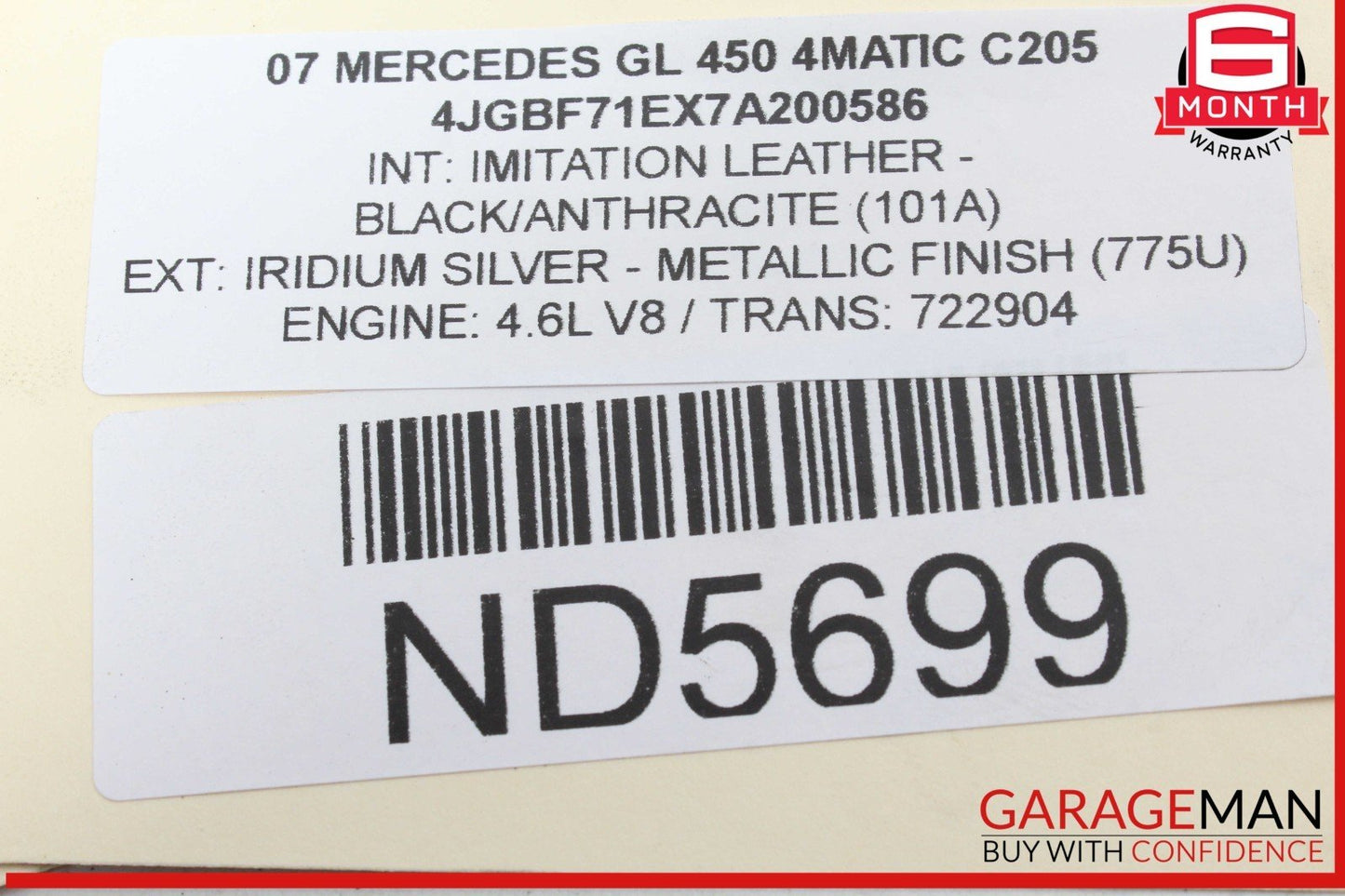 06-12 Mercedes X164 GL450 4MATIC Rear Right or Left Tie Rod Upper Control Arm