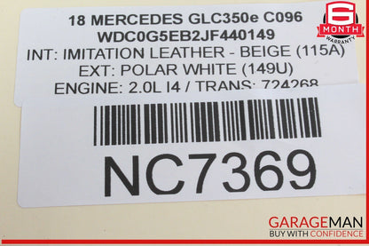 18-20 Mercedes X253 GLC350e Front Right Passenger Side Dash Dashboard Air Bag