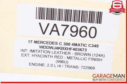 15-20 Mercedes W205 C300 4MATIC Front Dashboard Air AC A/C Vent Grille OEM