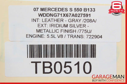 07-14 Mercedes W221 S550 CL550 Rear View Backup Camera Control Module Unit OEM