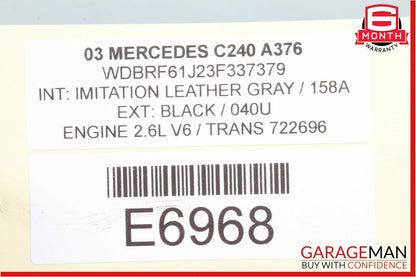 01-04 Mercedes W203 C240 Front Right Exterior Door Handle Black OEM