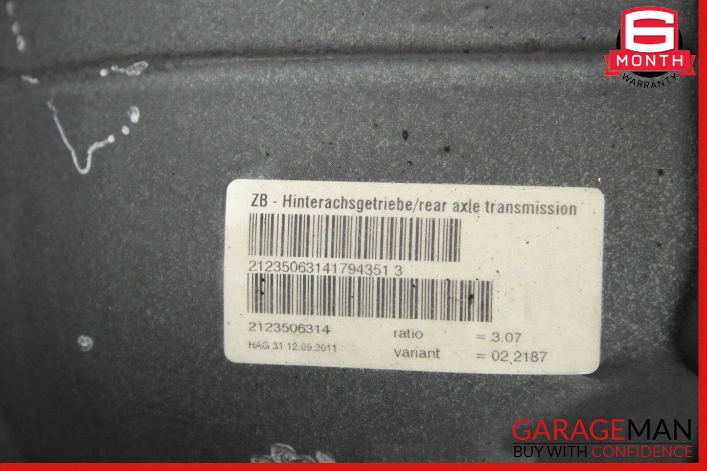 10-16 Mercedes C250 SL400 E350 Rear Differential Diff Axle Carrier 3.07 RWD