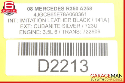 06-09 MERCEDES W251 R350 GL450 E350 SEAT WEIGHT SENSOR CONTROL MODULE Q2 OEM