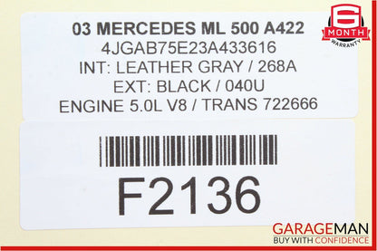 98-05 Mercedes W163 ML320 Rear Power Window Climate Control Switch Module Wood